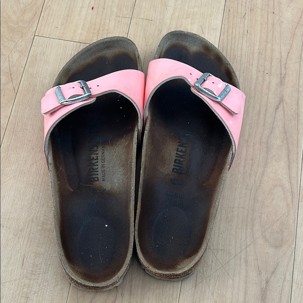Birkenstock Glossy Pink Slide Sandals 38 - Picture 10 of 12